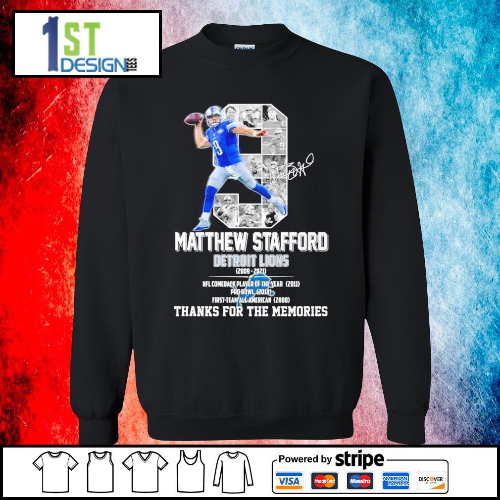 Matthew Stafford Thank For The Memories Shirt - High-Quality