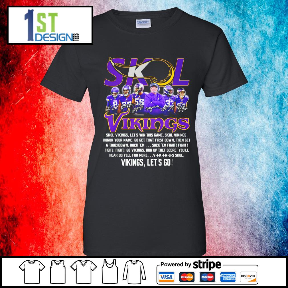Skol Vikings let's go signatures shirt - Design tees 1st - Shop funny t- shirt
