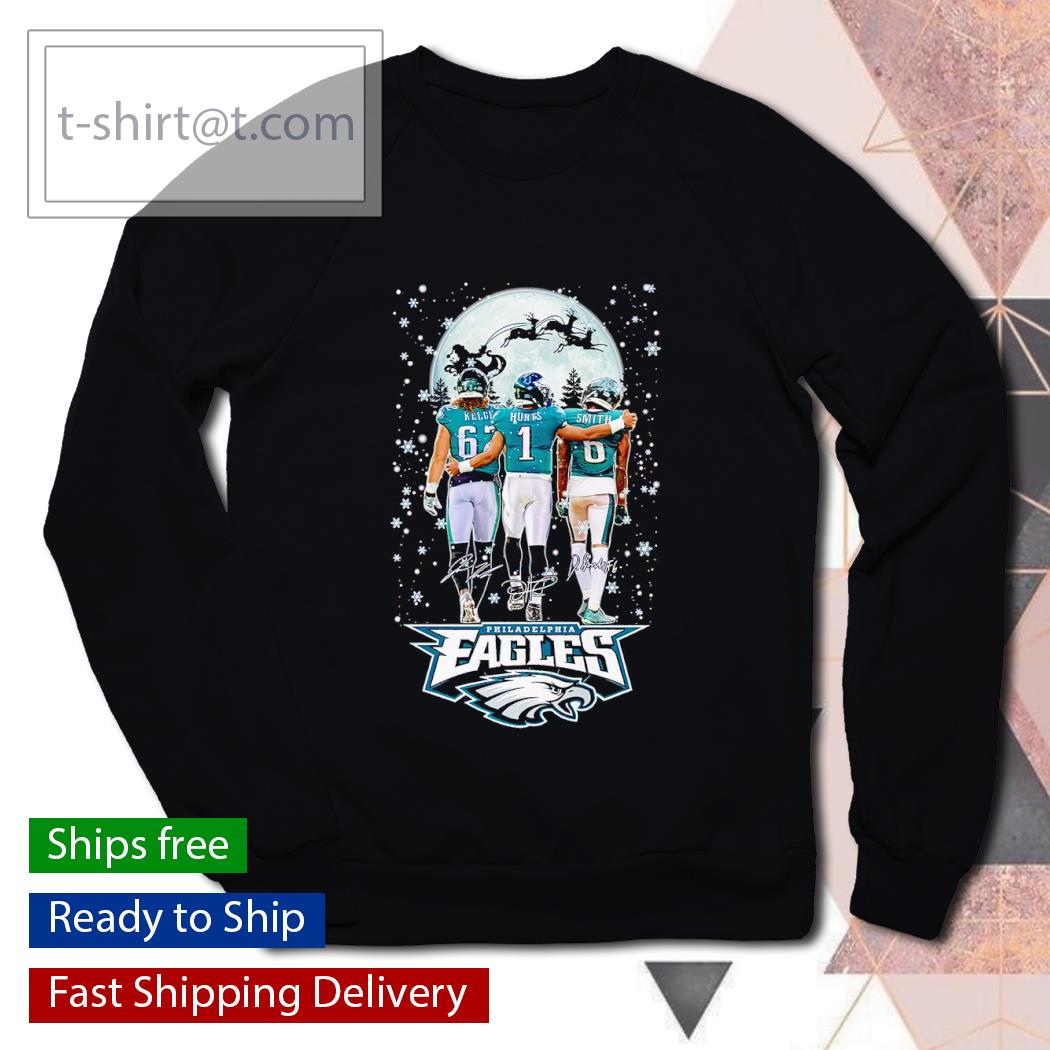 Philadelphia Eagles Jason Kelce Jalen Hurts And DeVonta Smith Signatures  Merry Christmas sweater, hoodie, sweater, long sleeve and tank top