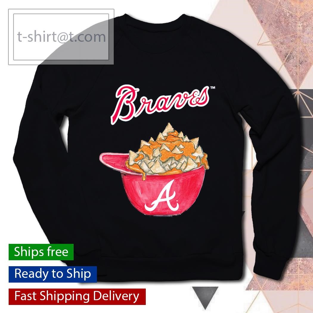 Atlanta Braves Nacho Helmet Tee Shirt Women's Large / White