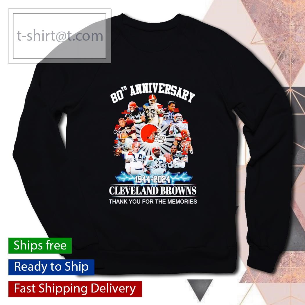 Official 80th Anniversary 1944 – 2024 Cleveland Browns Thank You For The  Memories T-Shirt