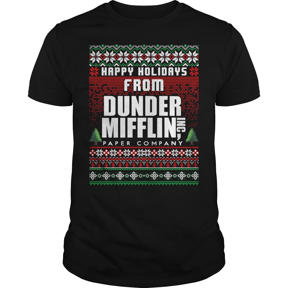 happy holidays from dunder mifflin shirt