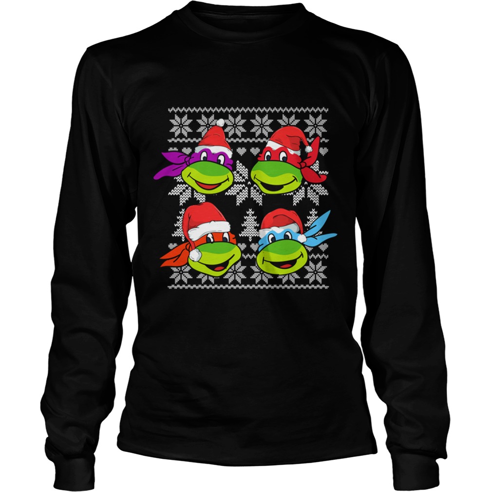 Women's Teenage Mutant Ninja Turtles Ugly Christmas Sweater Graphic Tee  Black Small