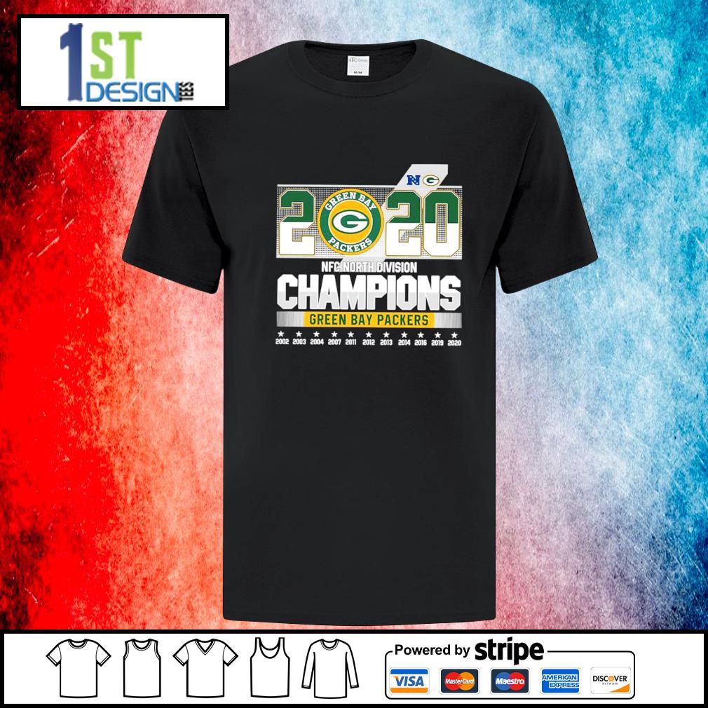 Green Bay Packers 2020 NFC north division Champions 2002-2020  shirt,Sweater, Hoodie, And Long Sleeved, Ladies, Tank Top