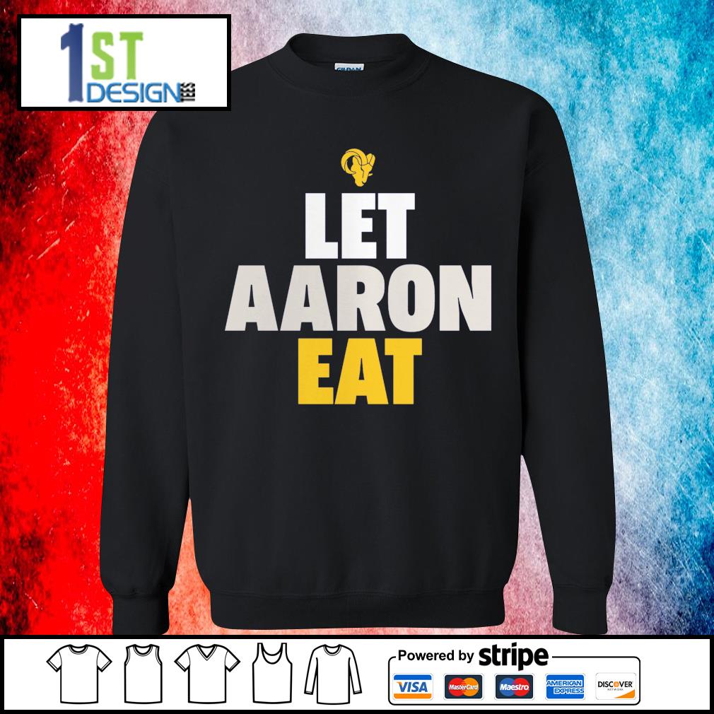 Men's Aaron Donald White Los Angeles Rams Let Aaron Eat Pullover