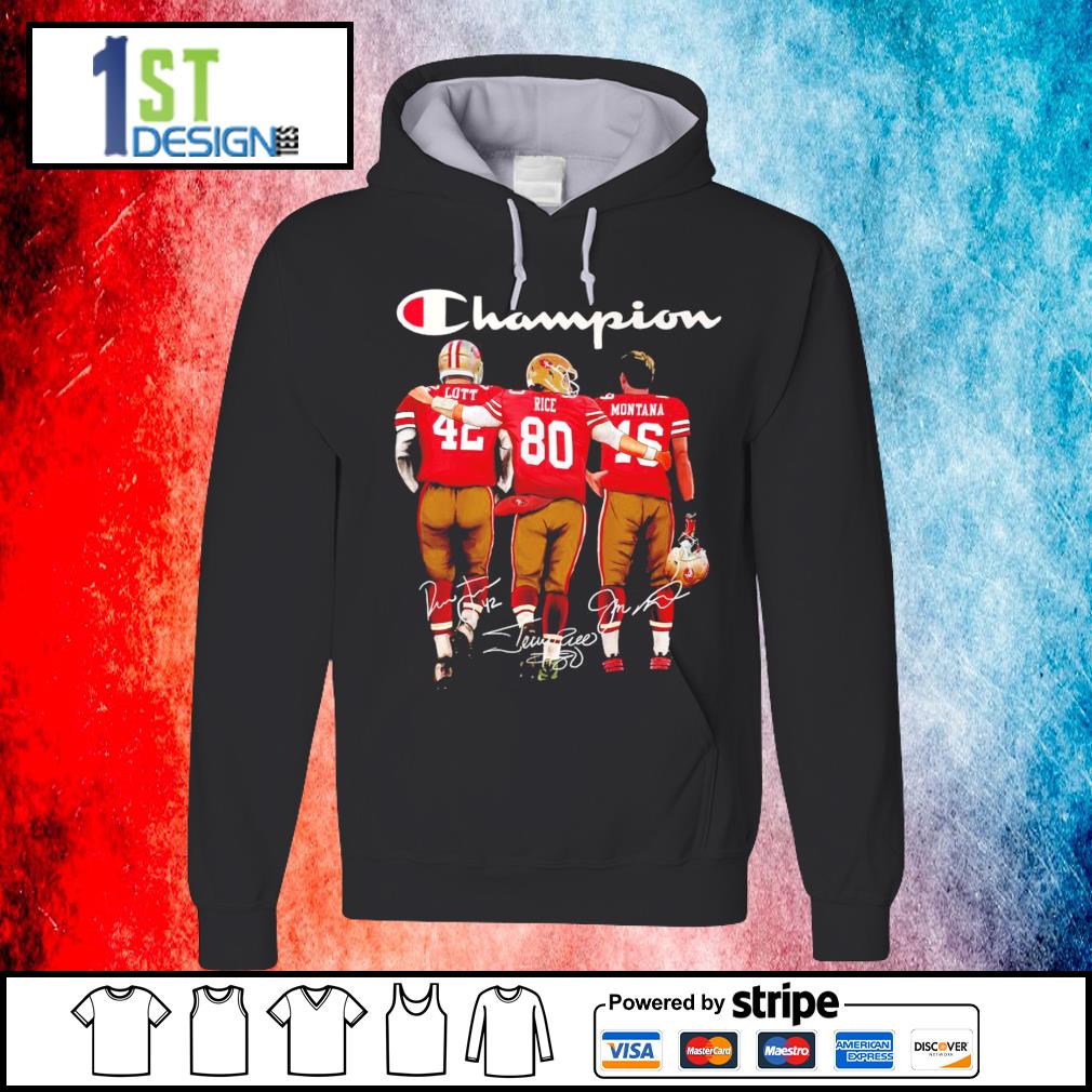 San Francisco 49ers Ronnie Lott Jerry Rice Joe Montana signatures shirt,  hoodie, sweater, longsleeve and V-neck T-shirt